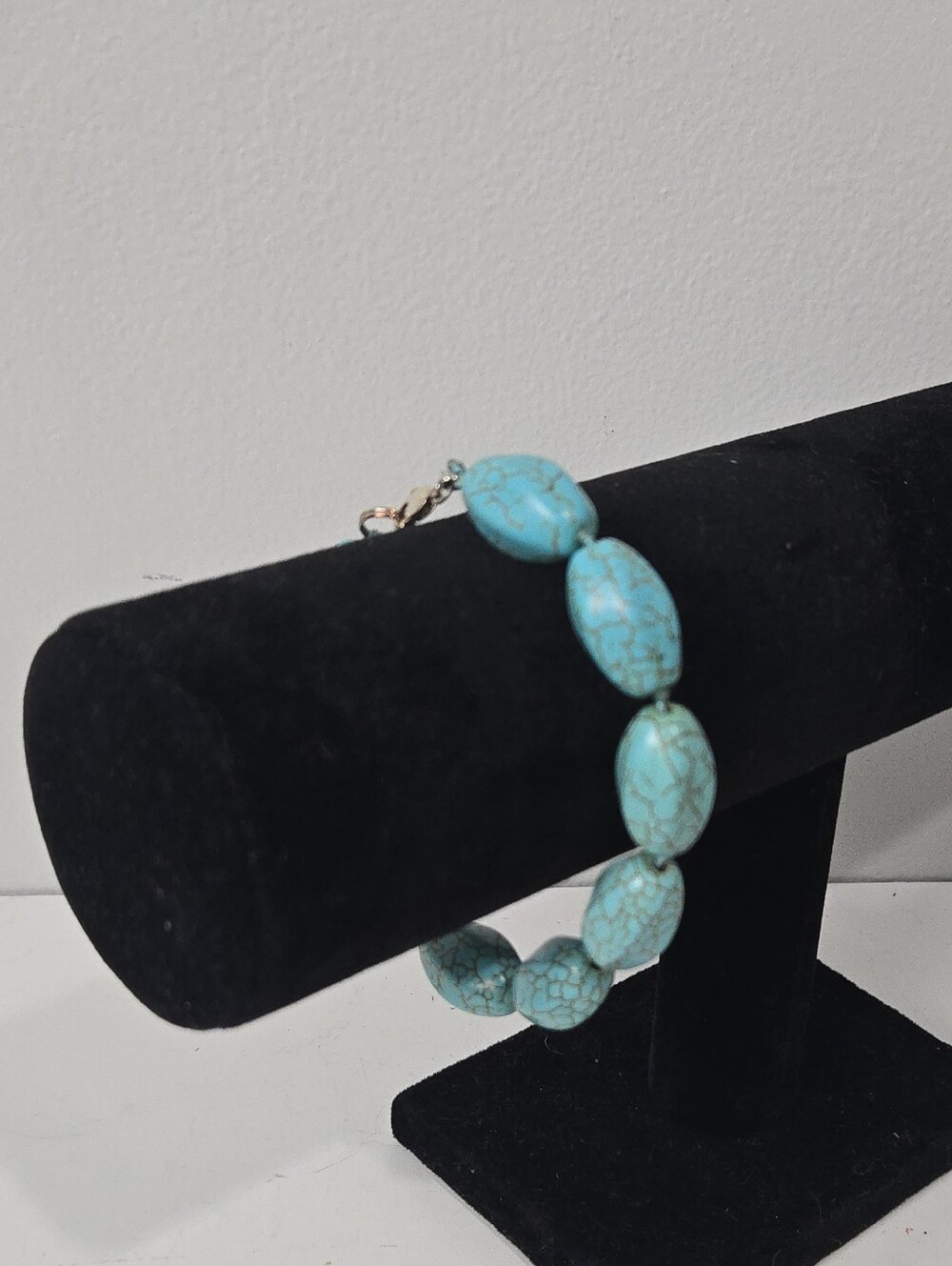 Turquoise Stone Bead Bracelet - Blue Beaded Women’s Jewelry